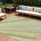 Homeroots 9' X 12' Sage Brown And Sky Blue Striped Washable Indoor Outdoor Area Rug 614951 - alternate 1