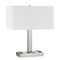Homeroots 21" Nickel Metal Two Light Desk USB Table Lamp With White Shade 524760 - alternate 4