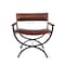 Homeroots 29" Brown and Black Metal And Genuine Leather Director's Chair 548250 - alternate 8