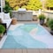 Homeroots 3' X 5' Pale Aqua And Beige Abstract Washable Indoor Outdoor Area Rug 630453 - alternate 4