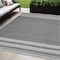 Homeroots 5' X 7' Dark Gray Striped Handmade Indoor Outdoor Area Rug 533578 - alternate 1