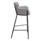 Homeroots 30" Slate Gray And Black Fabric And Steel Bar Height Bar Chair 555662 - alternate 6