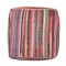 Homeroots 18" Red And Black Cotton Cube Striped Pouf Ottoman 534109 - alternate 8