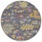 Homeroots 8' Blue Charcoal And Gold Round Floral Washable Indoor Outdoor Area Rug 604116 - alternate 5