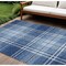 Homeroots 9' X 12' Navy Blue Black And Ivory Plaid Washable Indoor Outdoor Area Rug 596349 - alternate 1