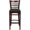 Flash Furniture Barstool, Ladder Back, Mah Wood, Blk Vinyl XU-DGW0005BARLAD-MAH-BLKV-GG - alternate 1