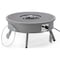 Leisuremod Walbrooke Outdoor Patio Aluminum Round Fire Pit Side Table with Lid and Fire Glass, Grey WGR-29-GL - alternate 7