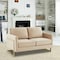 Leisuremod Lincoln Upholstered Velvet Loveseat with Gold Frame, Beige LA55BG - alternate 5