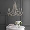 Jonathan Y Rustica 6-Light 27" Adjustable Greige Metal/Wood Bead LED Chandelier, Grey/Natural JYL9060A - alternate 6
