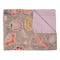 Homeroots 50" X 70" Gray and Pink Kantha Cotton Floral Throw Blanket with Embroidery 357574 - alternate 1