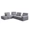 Homeroots Light Gray Polyester Modular L Shaped Four Piece Corner Sectional 473570 - alternate 4