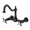 Kingston Brass Two-Handle Wall Mount Bridge Kitchen Faucet, Matte Black KS1240BEX - alternate 1