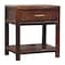 Homeroots 20" Chestnut Solid Wood Square One Drawer Nightstand 651610 - alternate 5