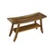 Homeroots Compact Curvilinear Teak Shower Outdoor Bench With Shelf In Natural Finish 376739 - alternate 4