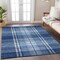 Homeroots 3' X 5' Navy Blue Black And Ivory Plaid Washable Indoor Outdoor Area Rug 596345 - alternate 9