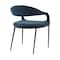 Armen Living Morgan Upholstered Dining Chair with Matte Black Iron and Blue Fabric - Set of 2 LCMOSIBLKBLU - alternate 5