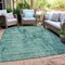 Homeroots 8' X 10' Teal Blue And Gray Geometric Washable Indoor Outdoor Area Rug 594590 - alternate 5