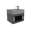 Castello Usa Nile 24-inch Black Vanity Set with Gray Top and Gold Handles CB-MC-24BLK-GLD-2053-GR - alternate 4