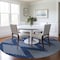 Homeroots 8' Navy Blue And Ivory Round Geometric Washable Indoor Outdoor Area Rug 598600 - alternate 6