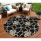 Homeroots 8' Black And Ivory Round Geometric Washable Indoor Outdoor Area Rug 613406 - alternate 1