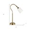Homeroots 25" Brass Metal Arched Table Lamp With White Drum Shade 524480 - alternate 3