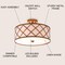 Jonathan Y Elizabeth 16.8 in. Metal LED Flush Mount, Gold/White JYL3504A - alternate 6