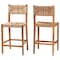 Bali & Pari Prita Bohemian Paper Loom and Natural Mahogany Wood 2-Piece Bar Stool Set 249-2PC-13879-ZORO - alternate 1