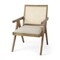 Homeroots 22" Beige and Natural Linen and Solid Wood Arm Chair 606010 - alternate 1