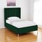 Homeroots Green Velvet Upholstered Full Bed Frame 544936 - alternate 1