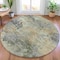 Homeroots 8' Pewter Charcoal And Gold Round Abstract Washable Indoor Outdoor Area Rug 630881 - alternate 6