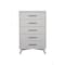 Homeroots 34" White Carved Geometric Solid Wood Five Drawer Dresser 524116 - alternate 1
