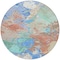 Homeroots 8' Coral Teal Blue And Mint Green Round Abstract Washable Indoor Outdoor Area Rug 618540 - alternate 4