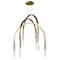 Cwi Lighting Curva Integrated LED 38in Brass Chandelier with Handcrafted Glass 1725P38-6-624 - alternate 7