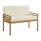 Alaterre Furniture Okemo Outdoor Patio Loveseat Weather-Resistant Acacia Wood Outdoor w/ Thick Cream Cushions ANOK03ANO - alternate 1