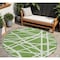 Homeroots 8' Green And Ivory Round Geometric Washable Indoor Outdoor Area Rug 600446 - alternate 1