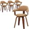 Leisuremod Brivo Swivel Dining Chair with 360-Degree Leather Armchair & Poplar Wood Legs, 4PK BC22BR4 - alternate 1