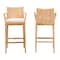 Bali & Pari Storsel Bohemian Natural Rattan and Teak Wood 2-Piece Bar Stool Set 249-2PC-13699-ZORO - alternate 4