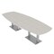 Skutchi Designs Arc Boat Conference Table, 45 in W, 120 in L, Ivory HAR-ABOT-48x120-DOU-K458 - alternate 1