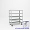 Pucel Five Shelf Expanded Metal Stock Cart, 24 in W x 48 in D x 56 in H, Putty X-2448-S - alternate 1