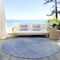 Homeroots 8' Denim Blue And Sky Blue Round Abstract Washable Indoor Outdoor Area Rug 587208 - alternate 5