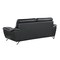 Homeroots 86" Black Leather Sofa With Silver Legs 329495 - alternate 6