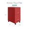 Space Solutions 14.25 in W 2 Drawer Mobile Vertical File Cabinet, Lava Red 24410 - alternate 6