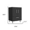 Homeroots 24" Black And Silver Wood Freestanding Bathroom Vanity With White Sink 543628 - alternate 4
