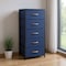 Homeroots 18" Blue and Black Steel and Fabric Five Drawer Chest 484682 - alternate 2