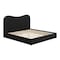 Homeroots Black Ribbed Texture Velvet Upholstered King Bed Frame 583185 - alternate 8