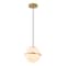 Jonathan Y Porter 8" Modern Minimalist Globe LED Pendant Light, Gold Painting/White JYL1605B - alternate 1