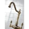 Kingston Brass Two-Handle Single-Hole Kitchen Faucet with Brass Sprayer, Antique Brass KS1773ALBS - alternate 6