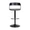 Homeroots Gray and Black Faux Leather with Metal Swivel Adjustable Height Bar Chair 534463 - alternate 8