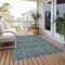 Homeroots 5' X 8' Teal Damask Washable Non Skid Indoor Outdoor Area Rug 563902 - alternate 6