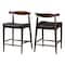 Baxton Studio Eira Counter Stool with Curved Backrest and Black Faux Leather Seat, Set of 2 261-2PC-14250-ZORO - alternate 1